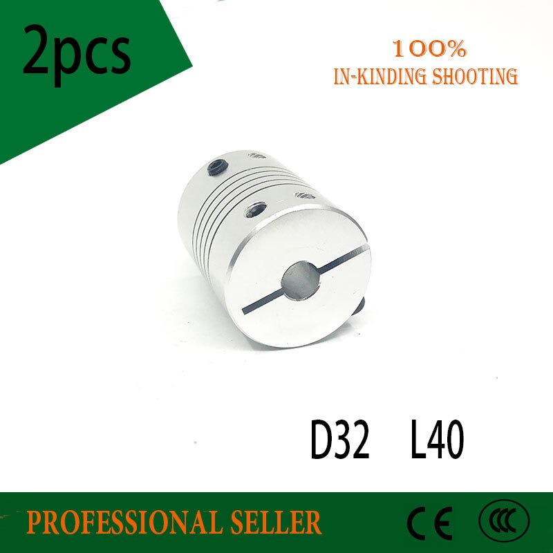 Shafts D32 L40 6*8mm Clamp Type elastic coupling Z Axis Connector Two Size Shafts Together 3D Printer accessories