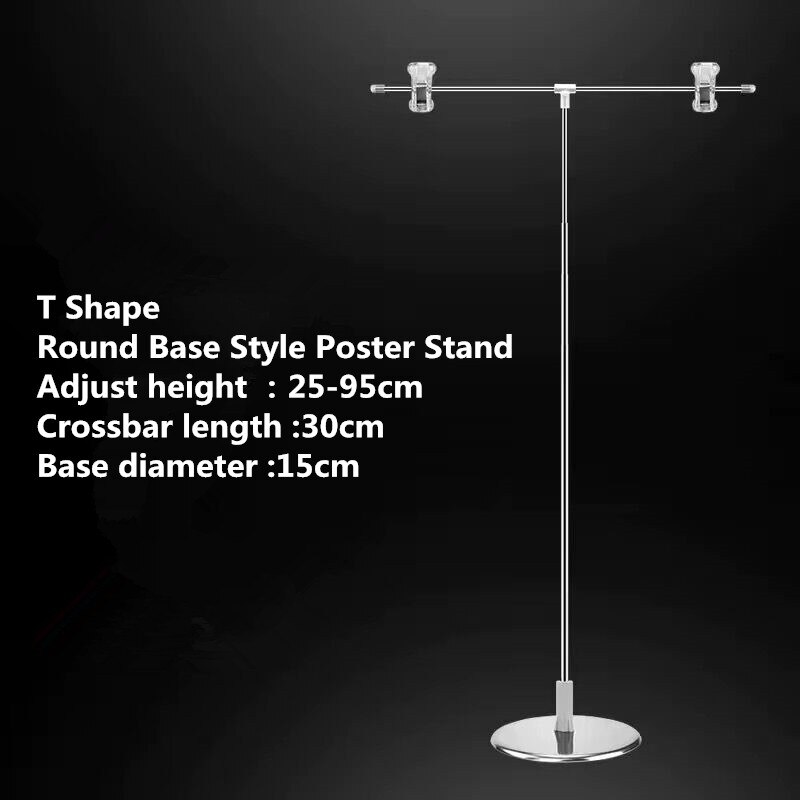 Adjustable Height Stainless Steel Pop Shelf Desk Table Top Advertising Poster Banner Hanging Clip Sign Holder Display Stand: 3