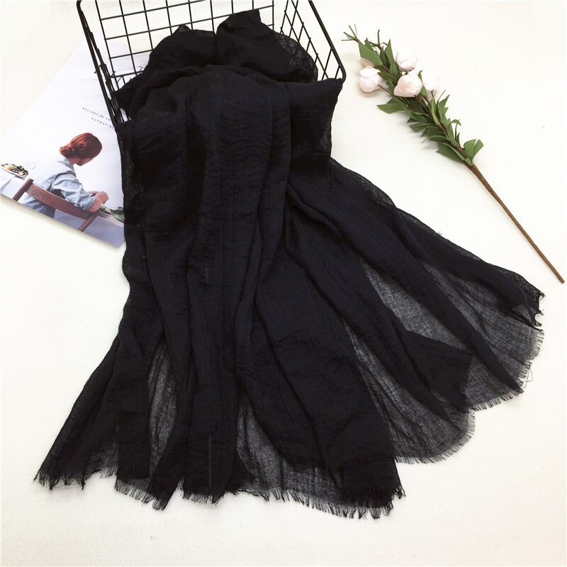 Klassisk premium viskos maxi crinkle moln hijab scarf sjal mjuk islam muslim & retail halsdukar