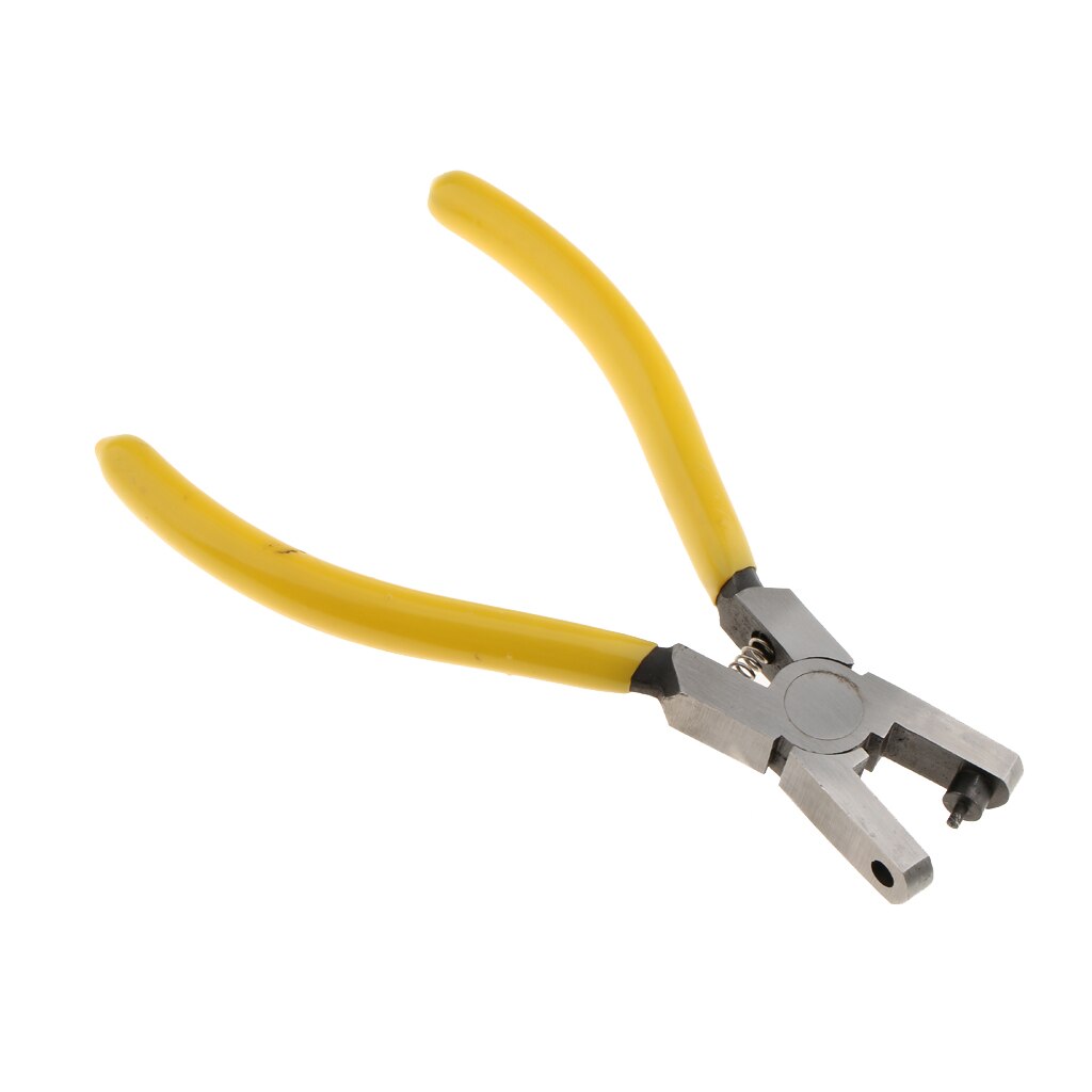 Yellow Plastic Handgrip Leather Hole Punch Plier Hole Maker Tool