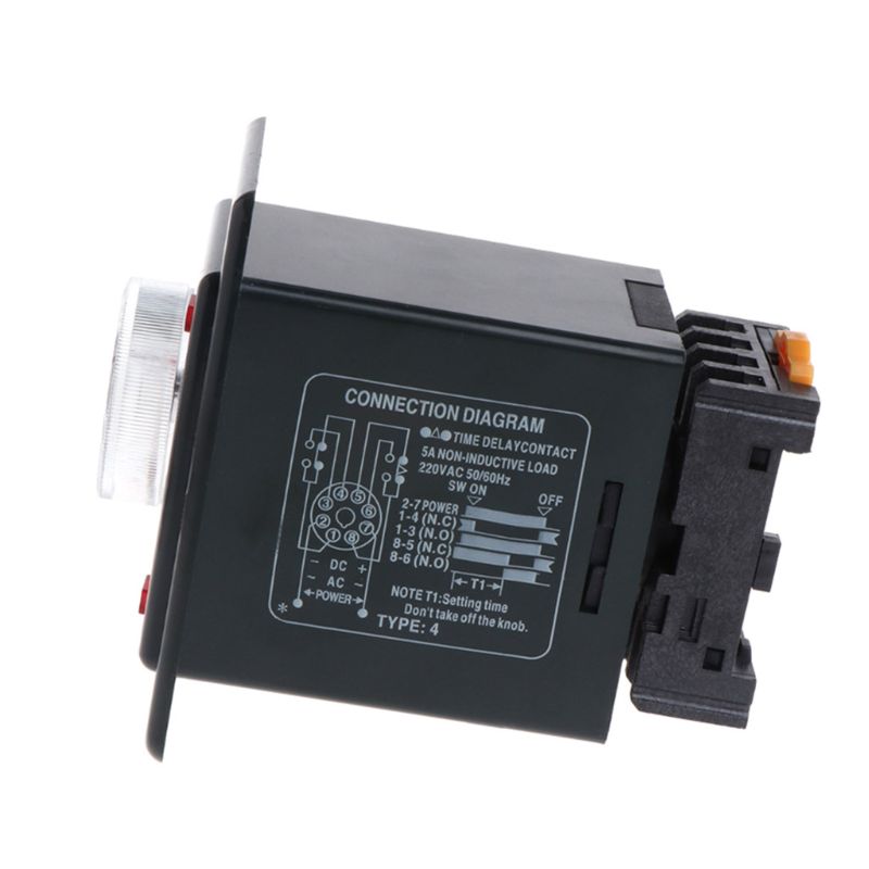 AC 220V Power on Delay Timer High Accuracy 1/3/5/10/30/60 Seconds 3/6/10/30/60 Minutes Time Relay