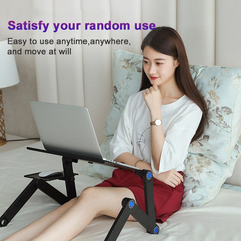 Adjustable Laptop Stand For Bed Aluminum Adapdesk Standing Desk Support Notebook Stand Base Laptop Holder With Mouse Pad Table