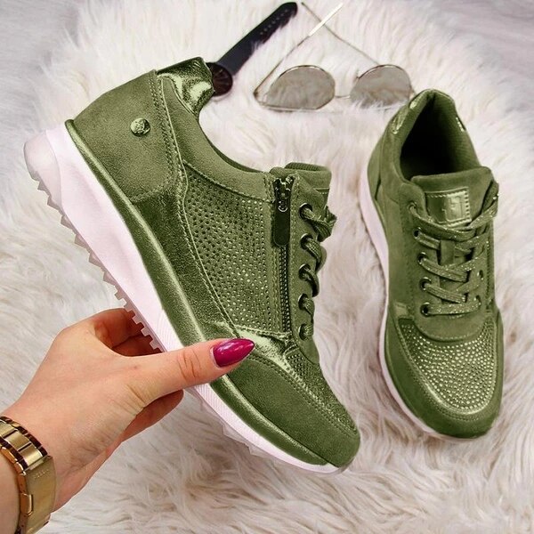 Litthing Women Shoes Sneakers Zipper Platform Trainers Casual Lace-Up Tenis Feminino Zapatos De Mujer Womens Sneakers: Color 3 / 43