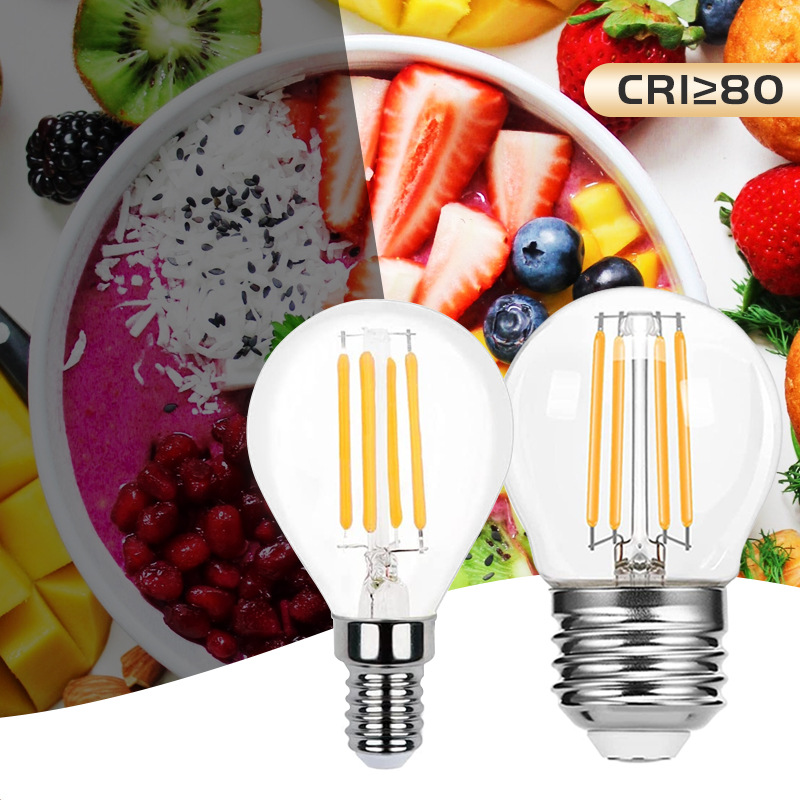 1-10PCS LED Filament Bulb E27 E14 G45 4W 6W Warm White AC220V Dimmable Glass Shell 360 Degree Edison Retro Candle Light Blubs