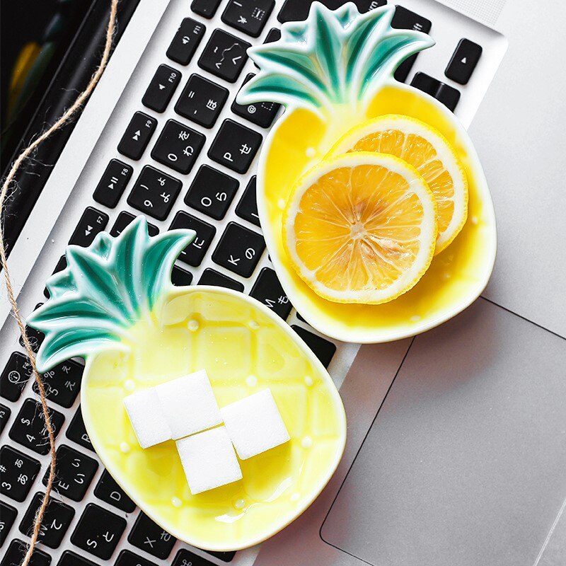 Jo Leven Servies Creatieve Kruiden Saus Azijn Schotel Fruit Snack Tray Leuke Keramische Ananas Plaat Kom
