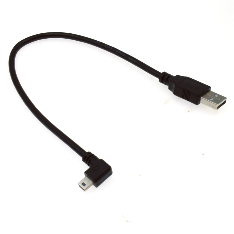 USB 2.0 macho a Mini USB tipo B 5 pines 90 grados arriba, abajo, izquierda y derecha cable de datos macho en ángulo 0,25 m/0,5 m