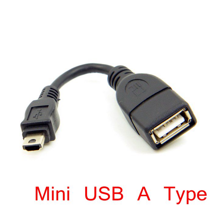 Mini câble USB 2.0 Type A et Mini USB 2.0 Type B vers USB femelle OTG révélant DC
