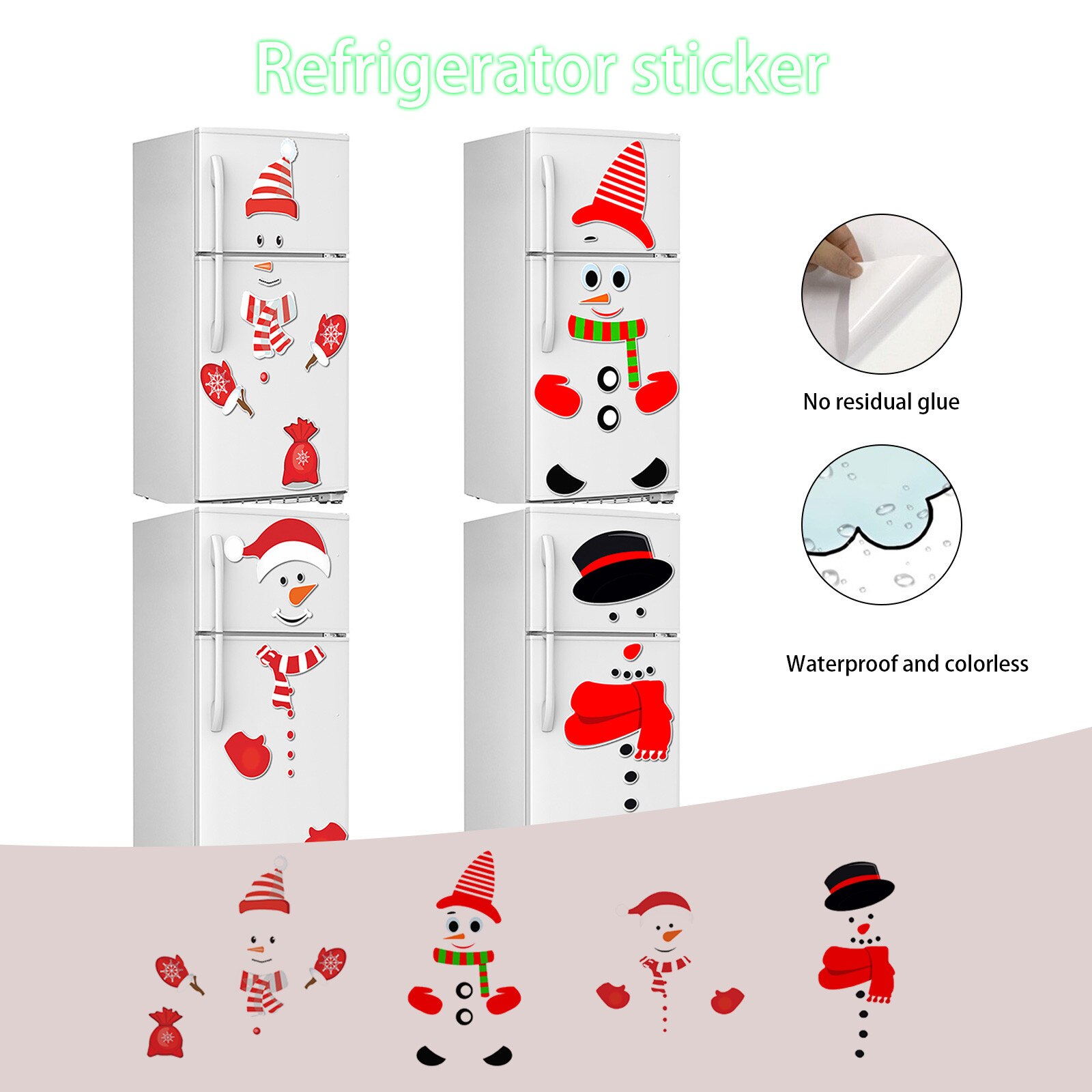 Sneeuwpop Magnetische Koelkast Sticker Waterdicht Kerst Print Muursticker Imanes Para Manualidades Koelkast Magneten