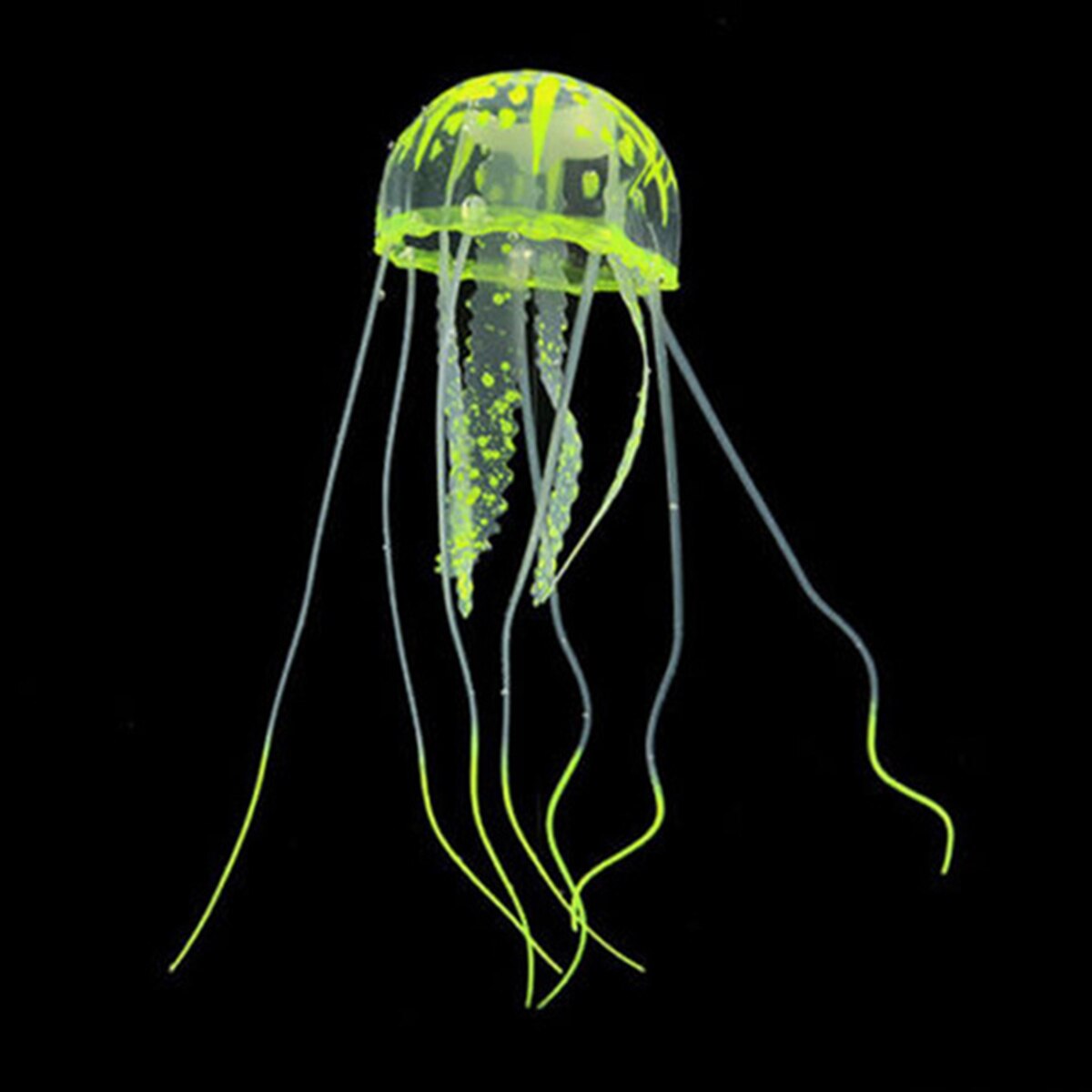 1PC Silicone Simulated Jellyfish Decoration Luminous Artificial Vivid Jellyfish Aquarium Decor Fish Tank Landscaping Ornaments: Yellow