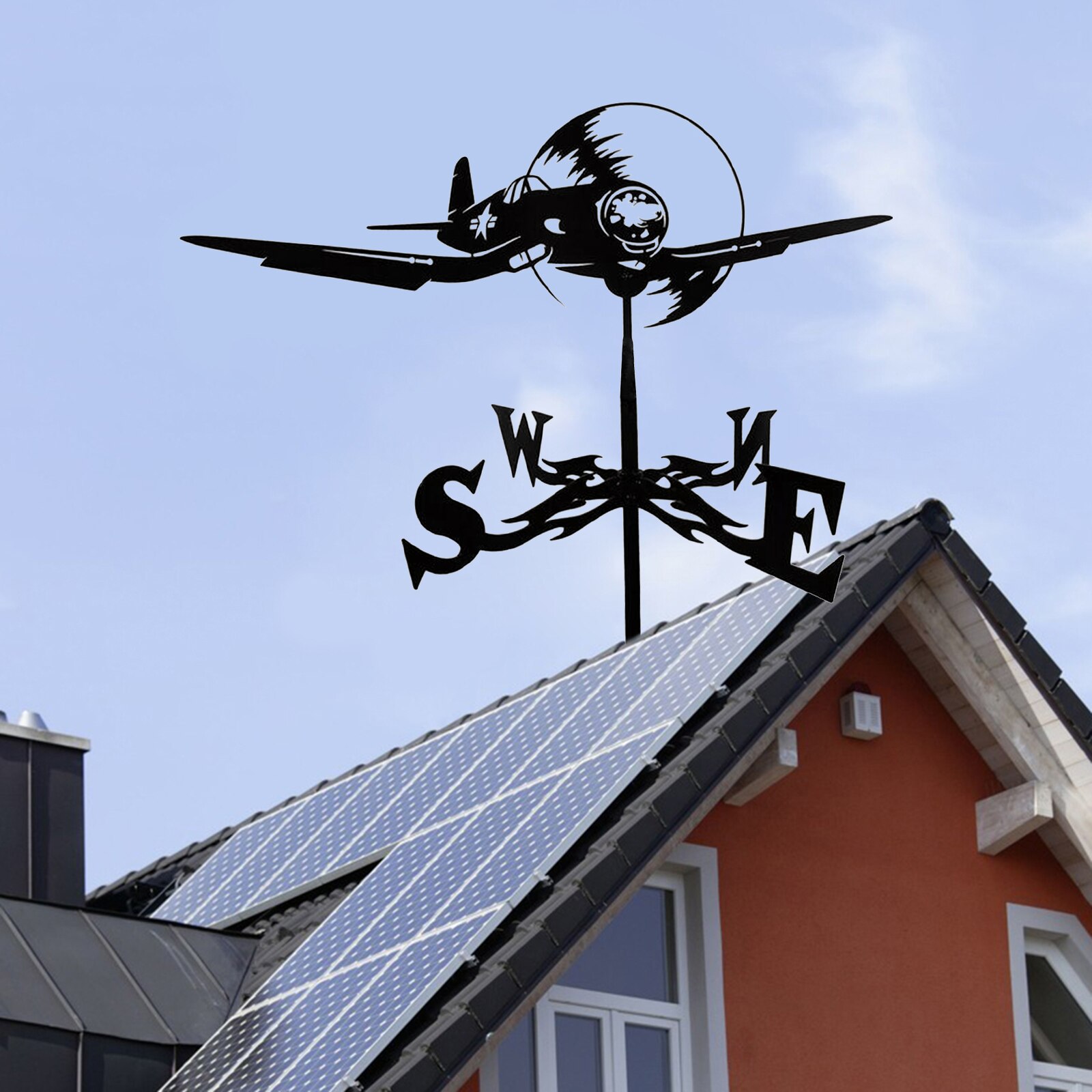 Vintage Look Iron Weather Vane Yard Roof Outdoor Bracket Weathervane Cupolas