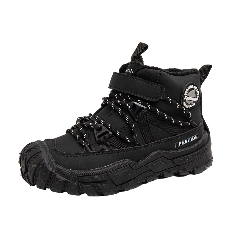 freundlicher Turnschuhe Anti-rutsch Verschleiß-beständig Wanderschuhe für freundlicher Jungen Winter draussen Sport Schuhe Warme Baumwolle Schnee Stiefel für Art: Schwarz / 37