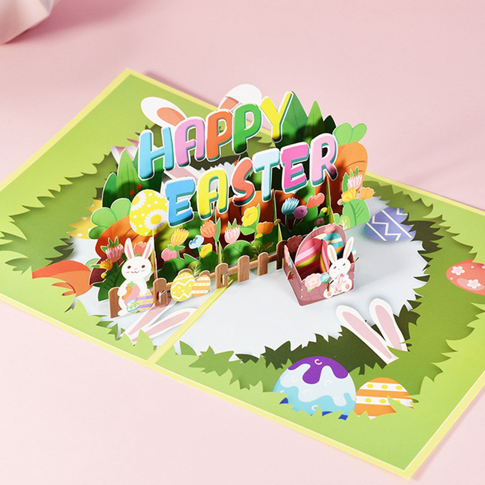 2 Pack Pop Up Easter Cards 3D Card with Envelope Spring Greeting Card Easter Egg Bunny Card Happy Easter Greeting Card for Kids