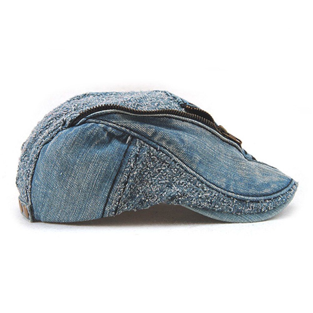 Märkestvättad denim tidningspojkemössor män casual golf peaked hatt vintage baker boy keps andnäbb visir cabbie hattar för kvinnor