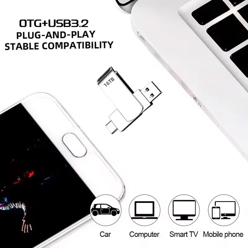 16TB USB 3.2 Flash Drives High Speed Transfer Metal Pendrive Memory card Pendrive Flash Disk Memoria Waterproof Stick