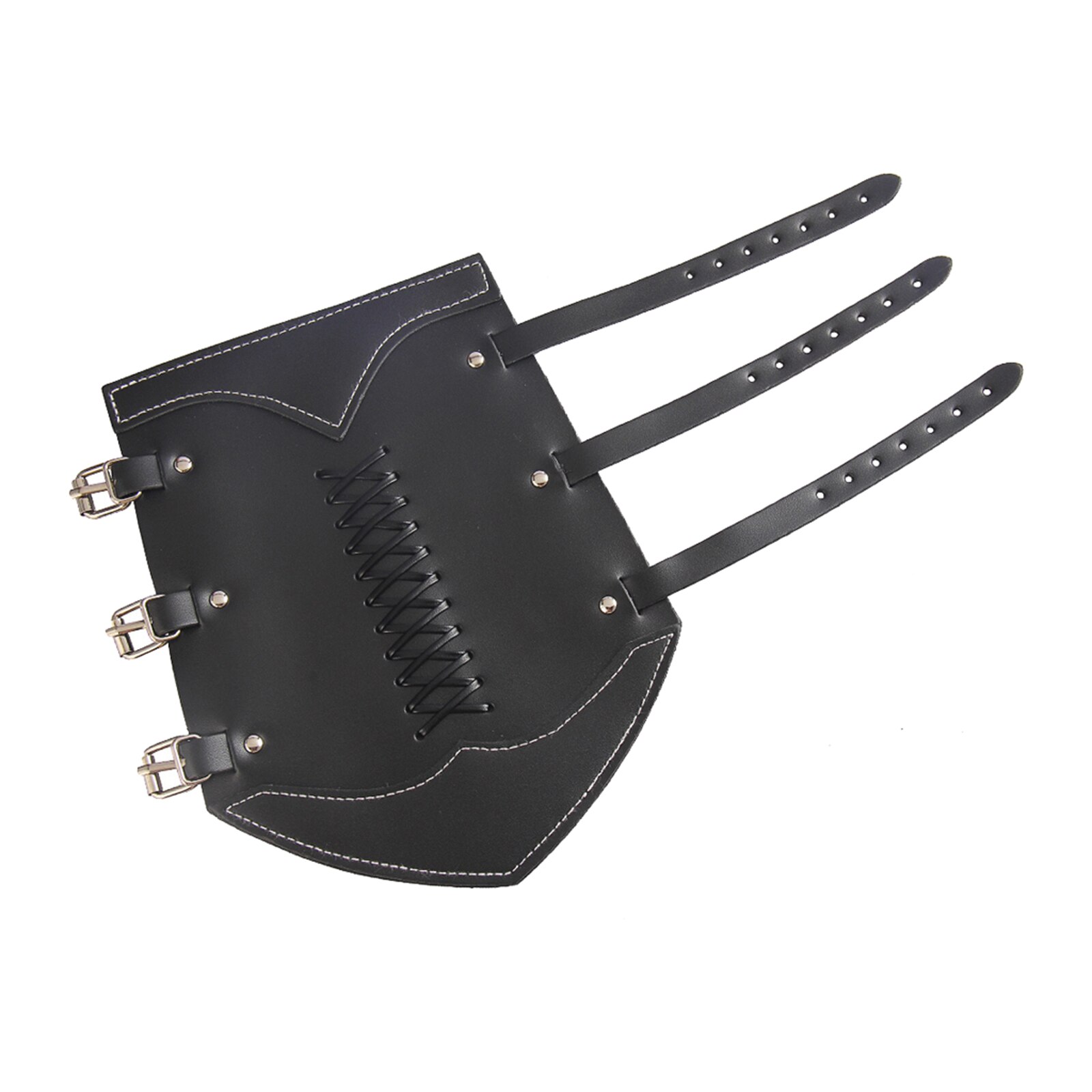 Gauntlet Medieval Costume Bracers Cosplay Horsing Riding Men Women: Black