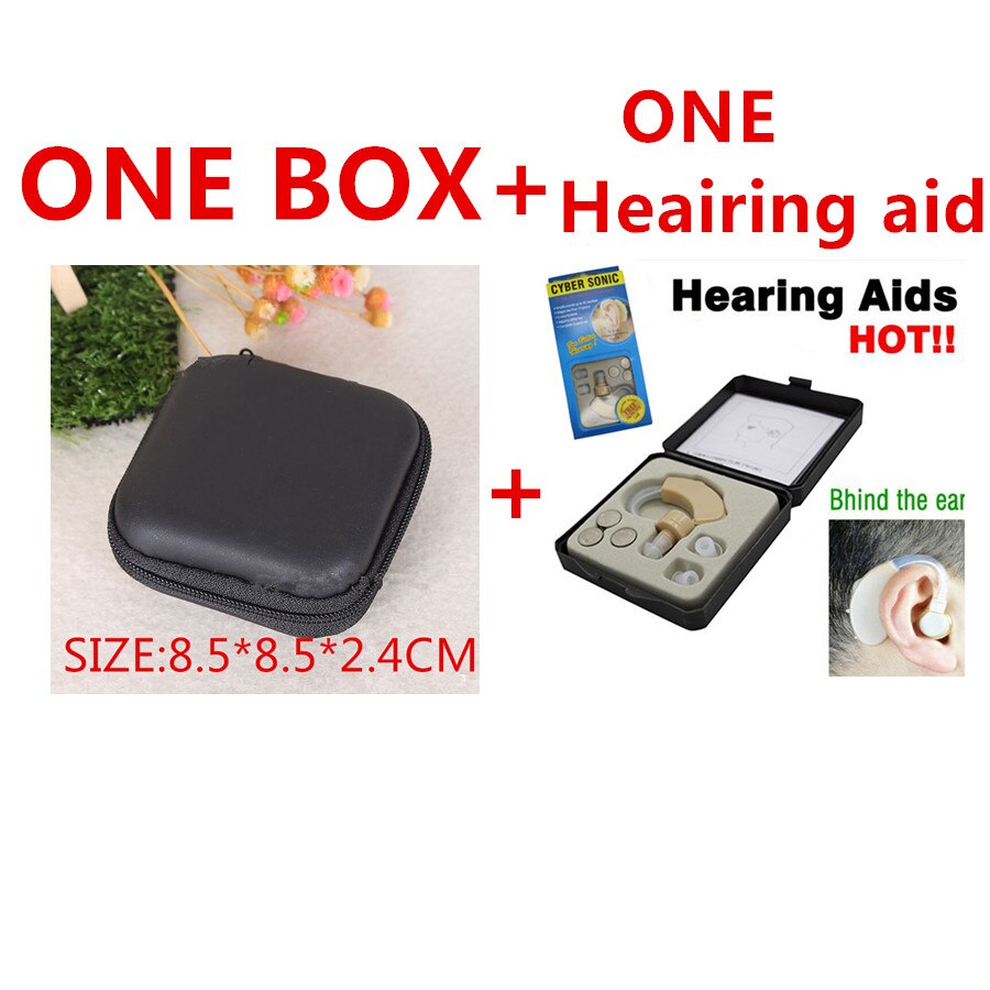 Hearing Aid Sound Voice Amplifier Adjustable Tone Mini Device for Elderly Deaf Hear Clear apparecchio acustico: ONE BOX and ONE PCS