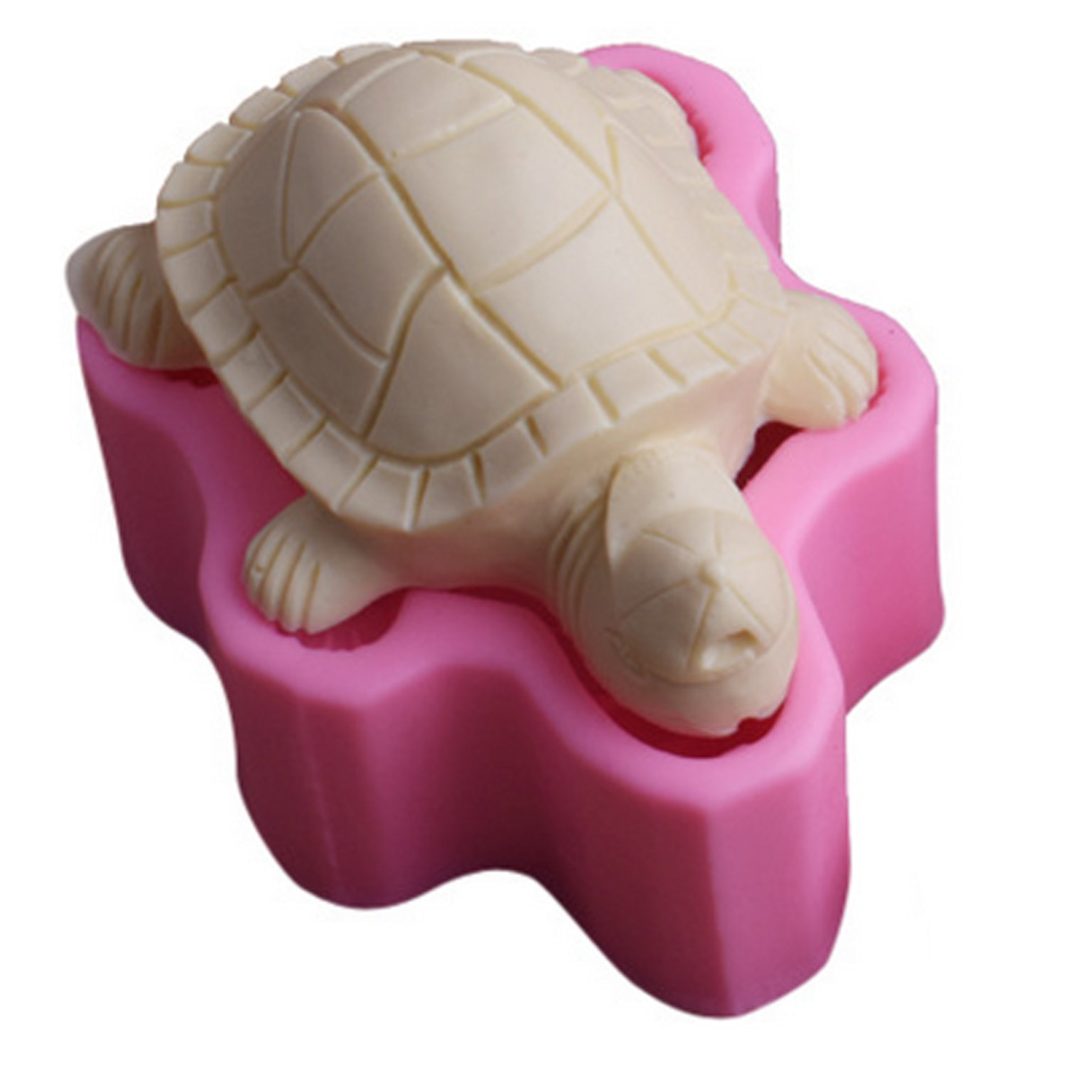 3D tortue Silicone moule moule pour bricolage à la main savon bougie plâtre pain Mousse gelée chocolat Fondant gâteau 10.4x7.9x3.5cm
