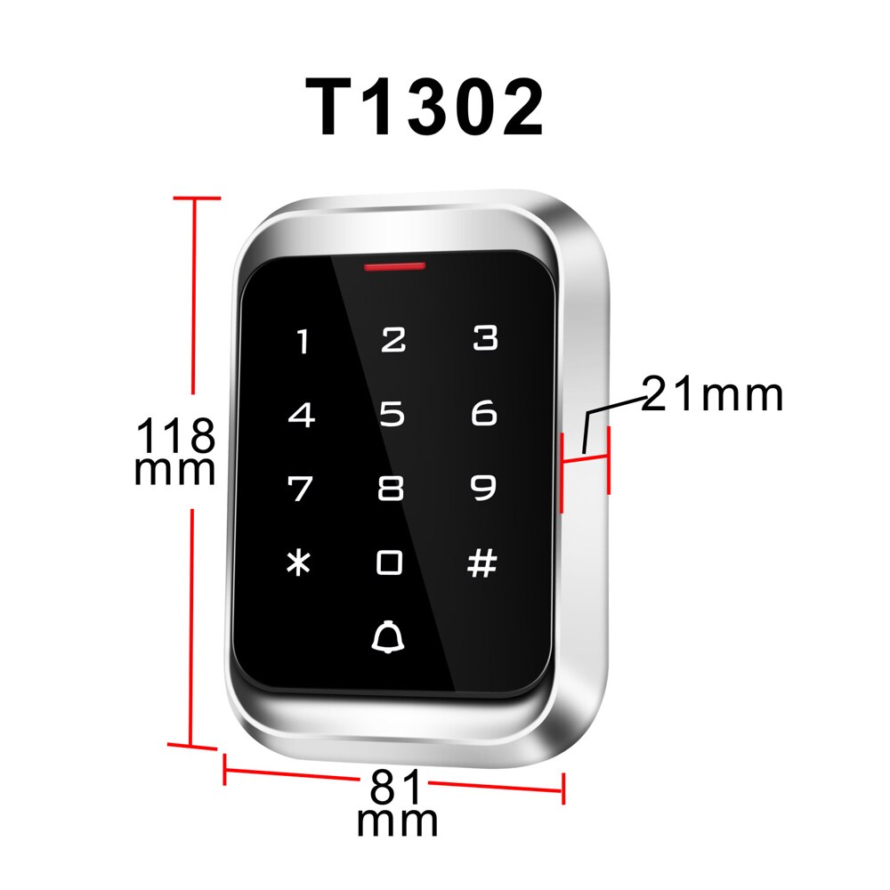 RFID Keypad Access Control 13.56MHZ Standalone Access Controller 125KHz Touch controller Metal Waterproof Touch screen Touch