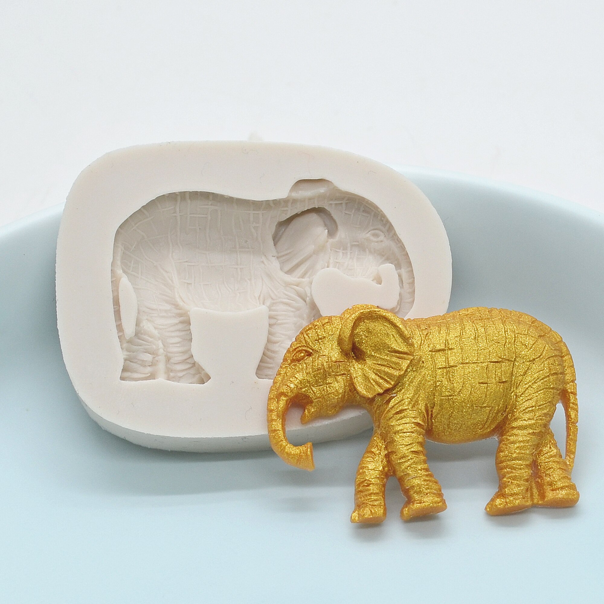 Moules à gâteaux en Silicone en forme d&#39;éléphant, ustensiles de cuisine en résine bricolage, Fondant, Dessert, chocolat, décoration en dentelle, M1362
