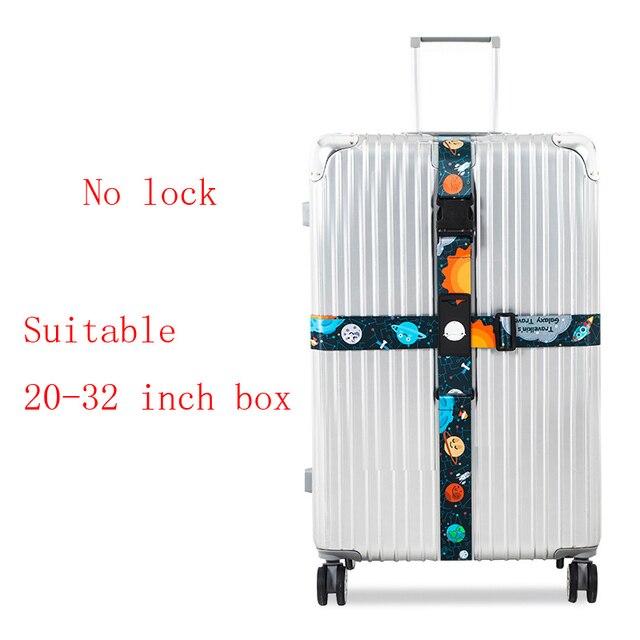 Valise de voyage réglable avec mot de passe à 3 chiffres, serrure à bande croisée à sangles en corde, accessoire de voyage: NO lock H1