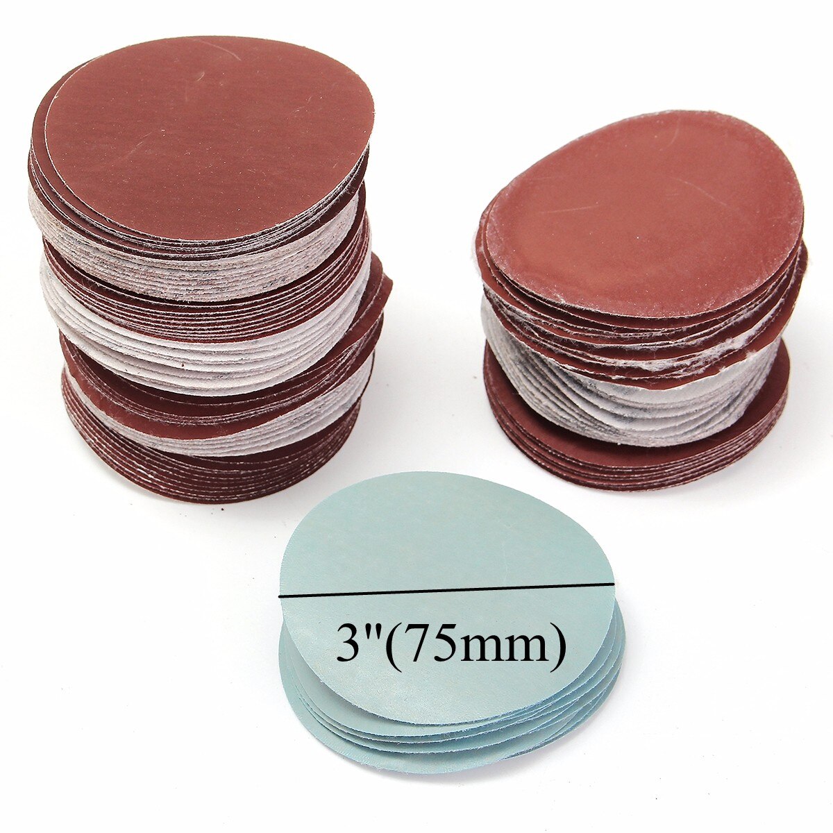 100 pièces Kit de papier abrasif à disque abrasif 3 pouces 75mm 80 à 3000 abrasifs à grain pour disques de polissage général papier abrasif