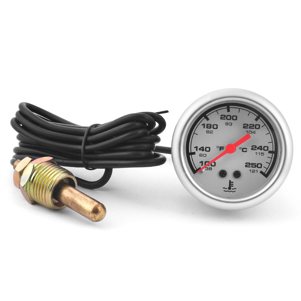 2 "52 MM mechanische 12 V watertemperatuurmeter 38-121 ℃ /100-250 ℉ Watertemperatuurmeter met sensor NPT 1/2-14 autometer