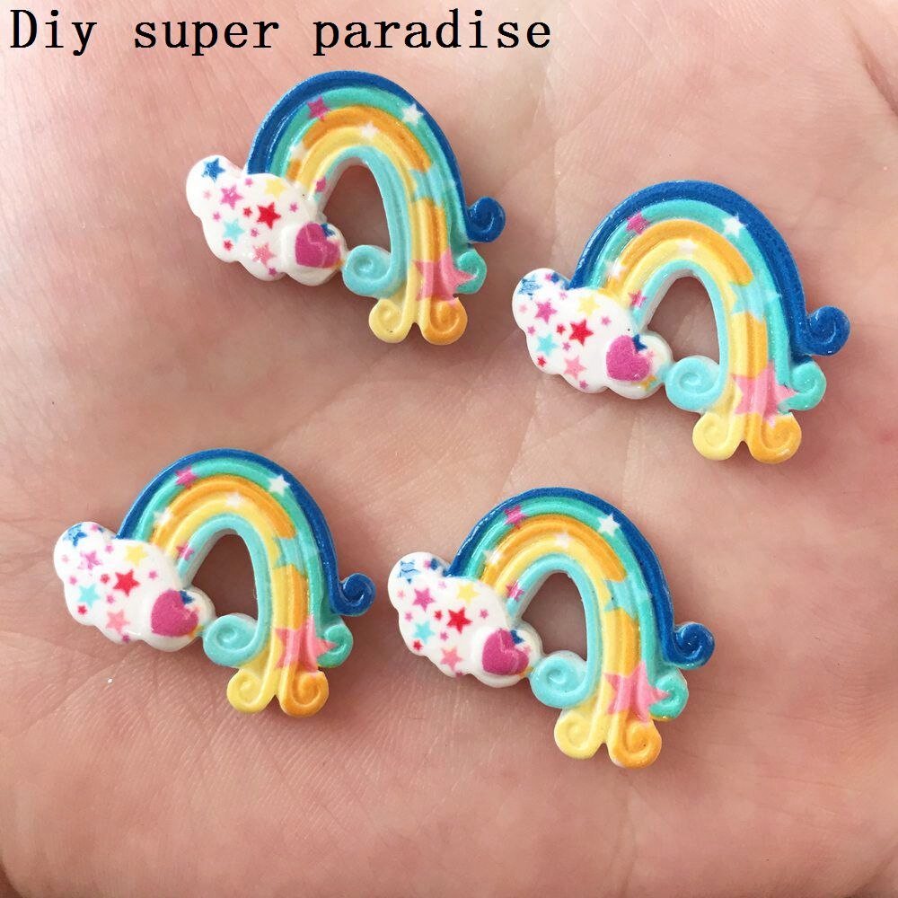 DIY 10 Pcs Resin variety Rainbow Flatback stone child Manual works DIY scrapbook R31