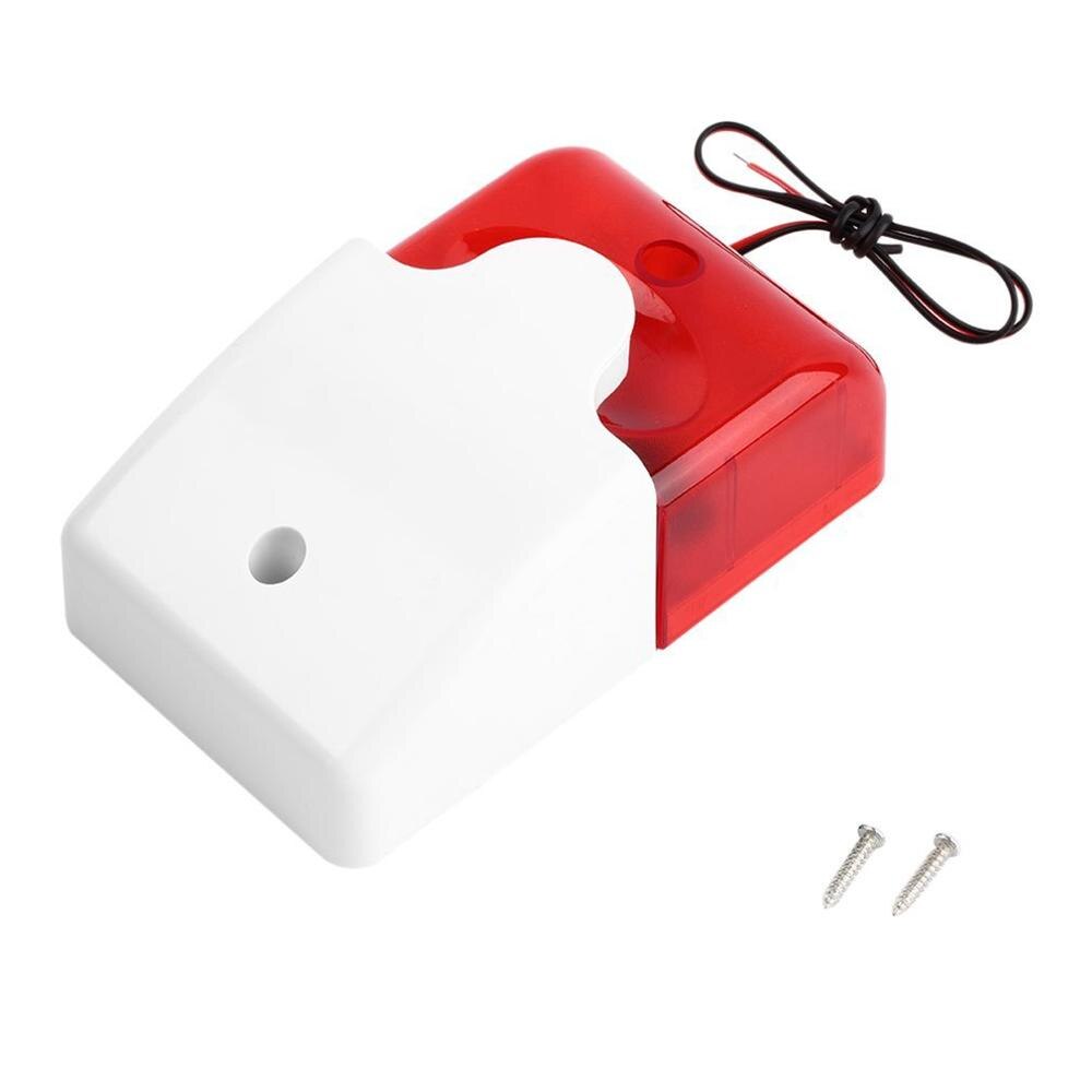 Mini Wired Strobe Sirene Alarmsysteem Sound Alarm Strobe Knipperend Rood Licht Geluid Sirene