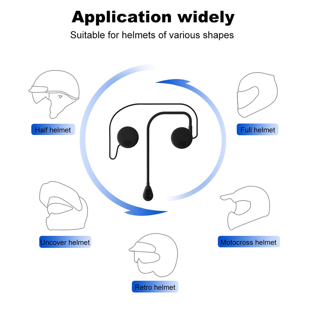 Headset, Anti-Interference Wireless Headset Bluetooth Intercom Headset, Helmet Headphones, Speakers Hands