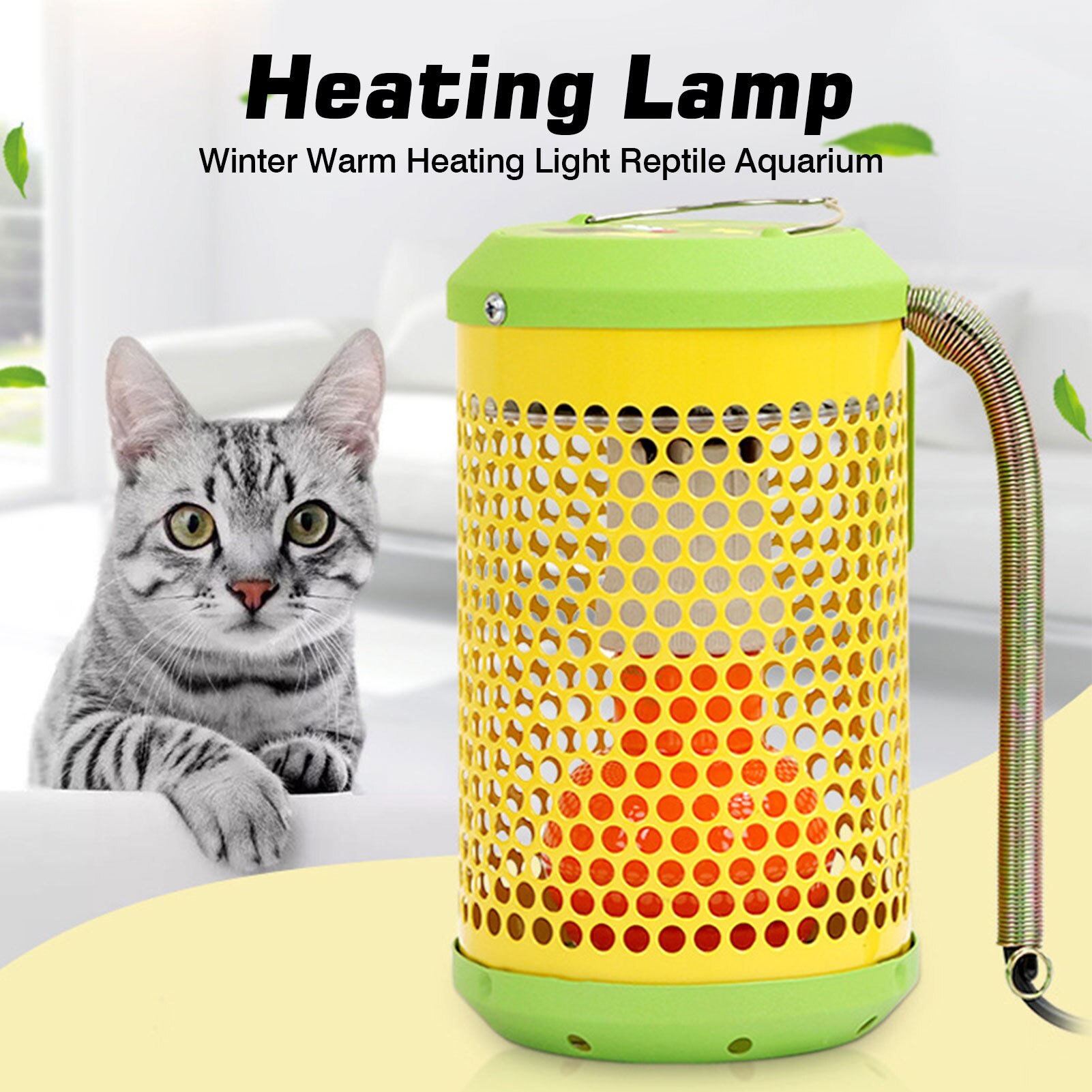 Lámpara de calefacción para gatos domésticos y perros, calefactor de aves cálido para invierno, antiincrustante, Control remoto para mascotas pequeñas