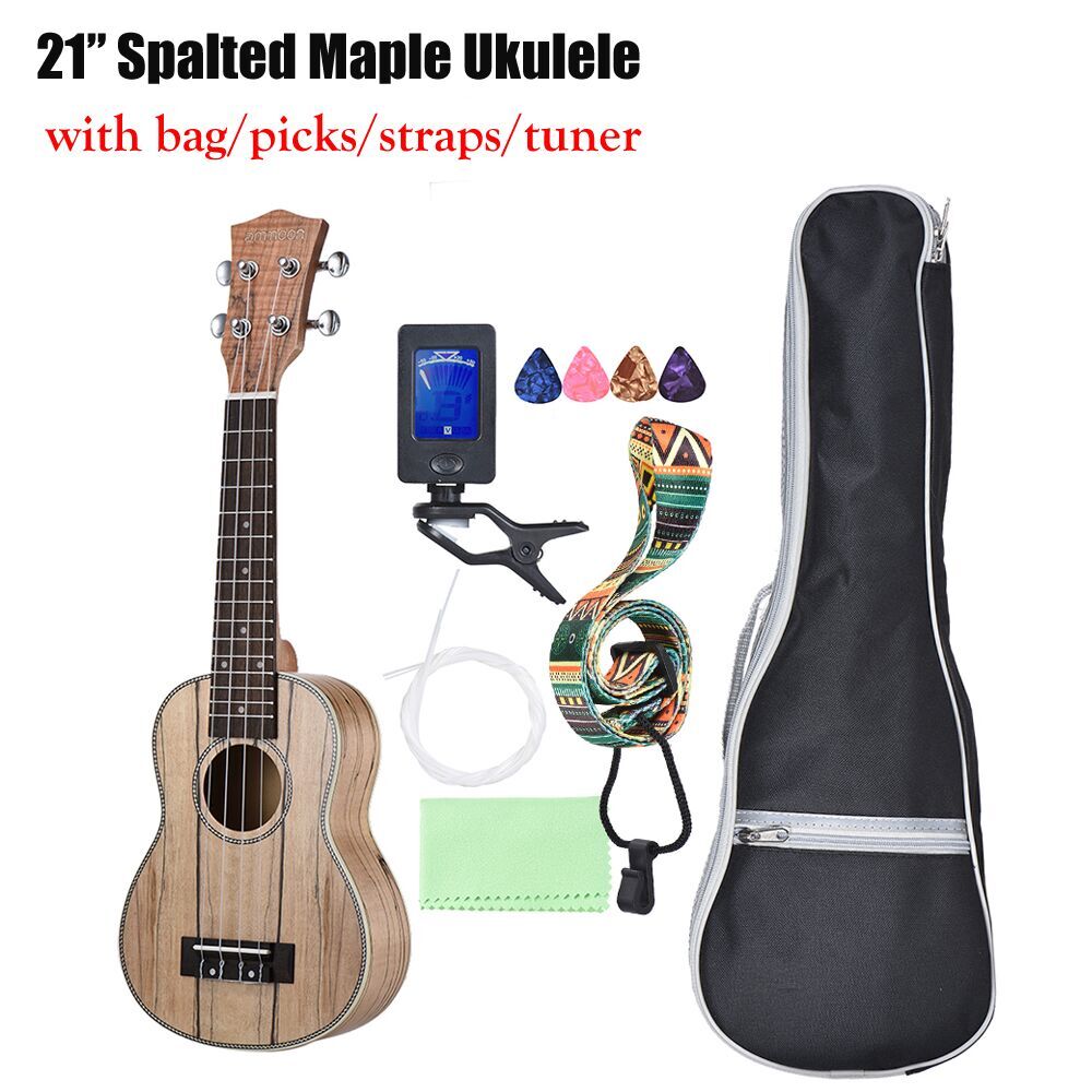 Ammoon ukulele 21 " akustisk ukulele 15 bånd 4 strenge guitar musikalsk strengeinstrument forskellige typer guitarra til option