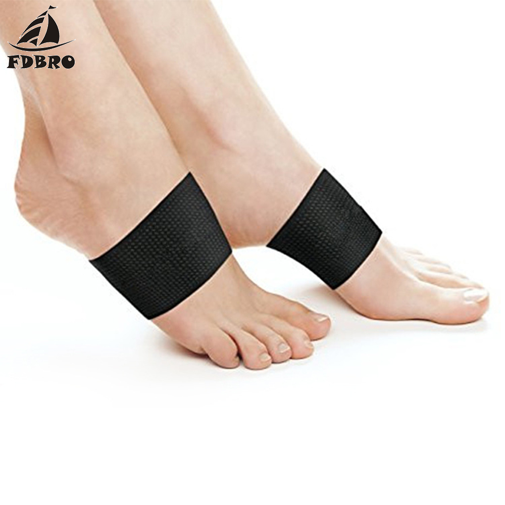 FDBRO 1Pair Men Women Arch Compression Sleeve Plantar Fasciitis Support Flat Feet Elastic Copper Bandage Foot Brace