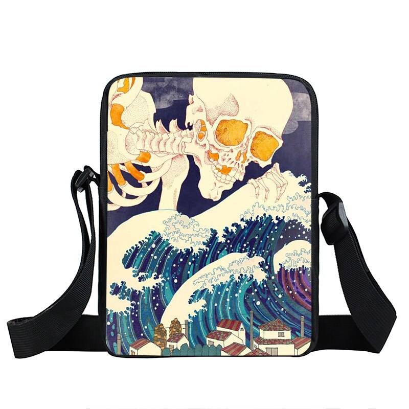 Bolsa de mensajero japonesa para adolescentes, bolso de hombro estampado, pinturas para adolescentes: xkb-fsh09