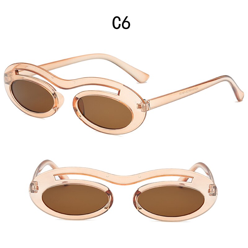 Kleine ovale ronde wandelzonnebril dames merk heren heldere kleur lenzen unisex zonnebril voor dames vrouwelijk  uv400: 12-kd97013-c6