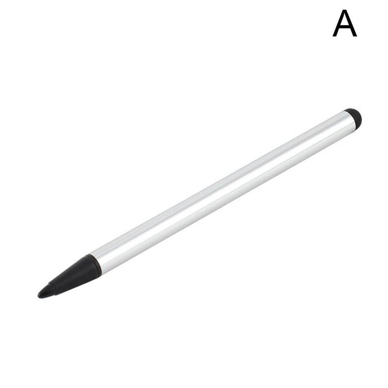 1 st universell högkänslig skärmpenna med dubbla användningsområden för surfplatta ios android smartphone smart stylus penna rysik do phone: Silver-