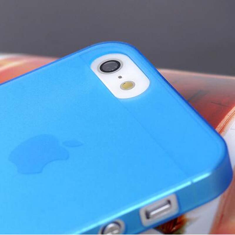 Capa para iphone 5S ultra fina preta azul vermelho, de cores matte doces para iphone 5 5S se