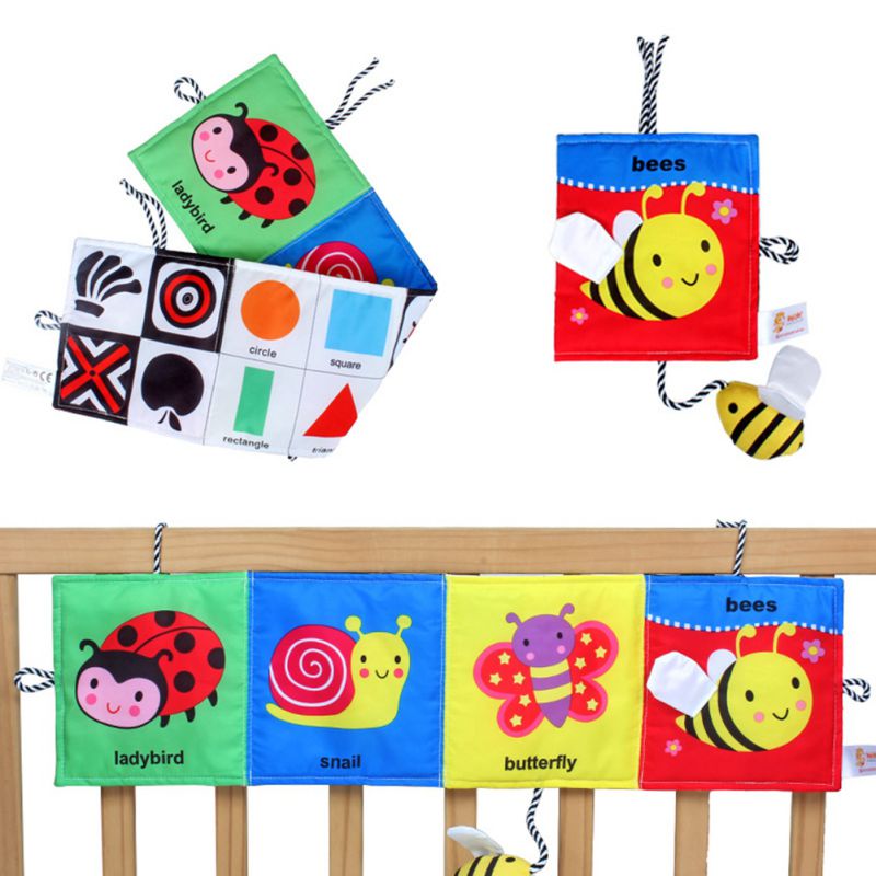 Baby Cartoon Cloth Book Animal Puzzle Toys Perfect For Kids Infants Education Development - Newborn Canvas Bed Gallery Bumper Pa