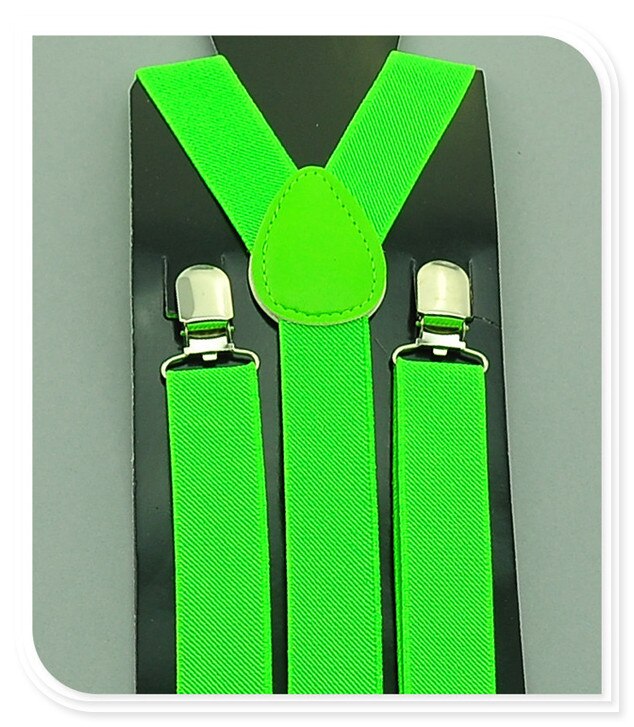 Neue KINDER Hosenträger 2,5 cmx65cm 36 farben Mix Kinder/Jungen/Mädchen Hosenträger Elastische Hosenträger Schlank Hosenträger Y-schwarz Hosenträger/Gürtel: Candy Green