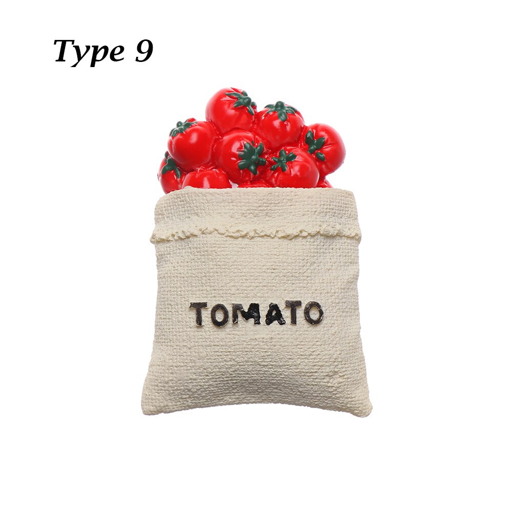 3D Resin Fridge Magnet Cartoon Food Shape Refrigerator Ornament Kitchen Tools White Board Accessories Home Decoration: 9