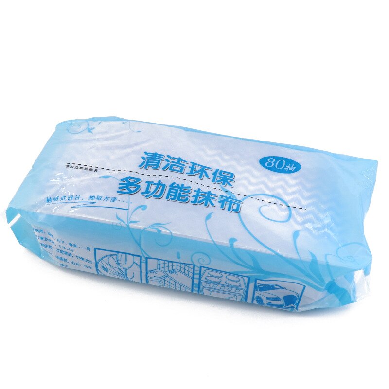70pcs/bag Non-woven Fabric Kitchen Disposable Cleaning Cloth Multi-purpose Removable Dish Cloth: Blue