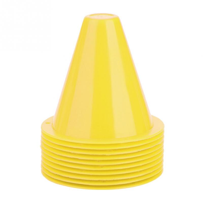 10 stück/set fußball-trainingsmarker, 8cm fußball-, rugby-, skating- und skateboard-platzmarkierungen, pe-kegelplatten, geschwindigkeitstrainingsgeräte: Gelb