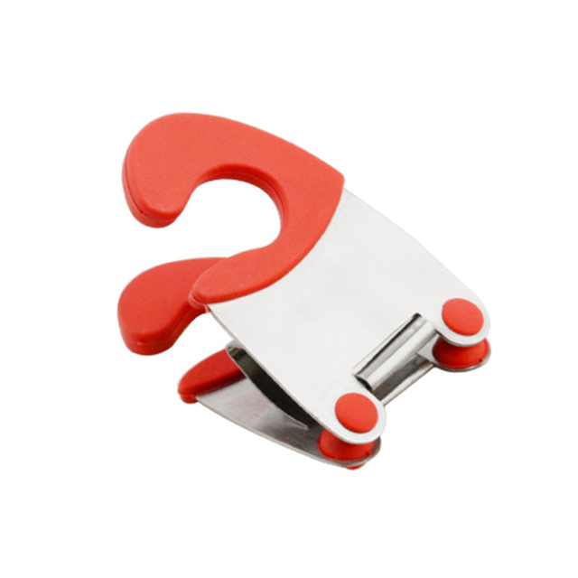 Stainless Steel Pot Side Clips Anti-scalding Stand Spoon Holder Kitchen Gadgets Convenient Rubber Pan Set Tool Cooking Utensils: Red