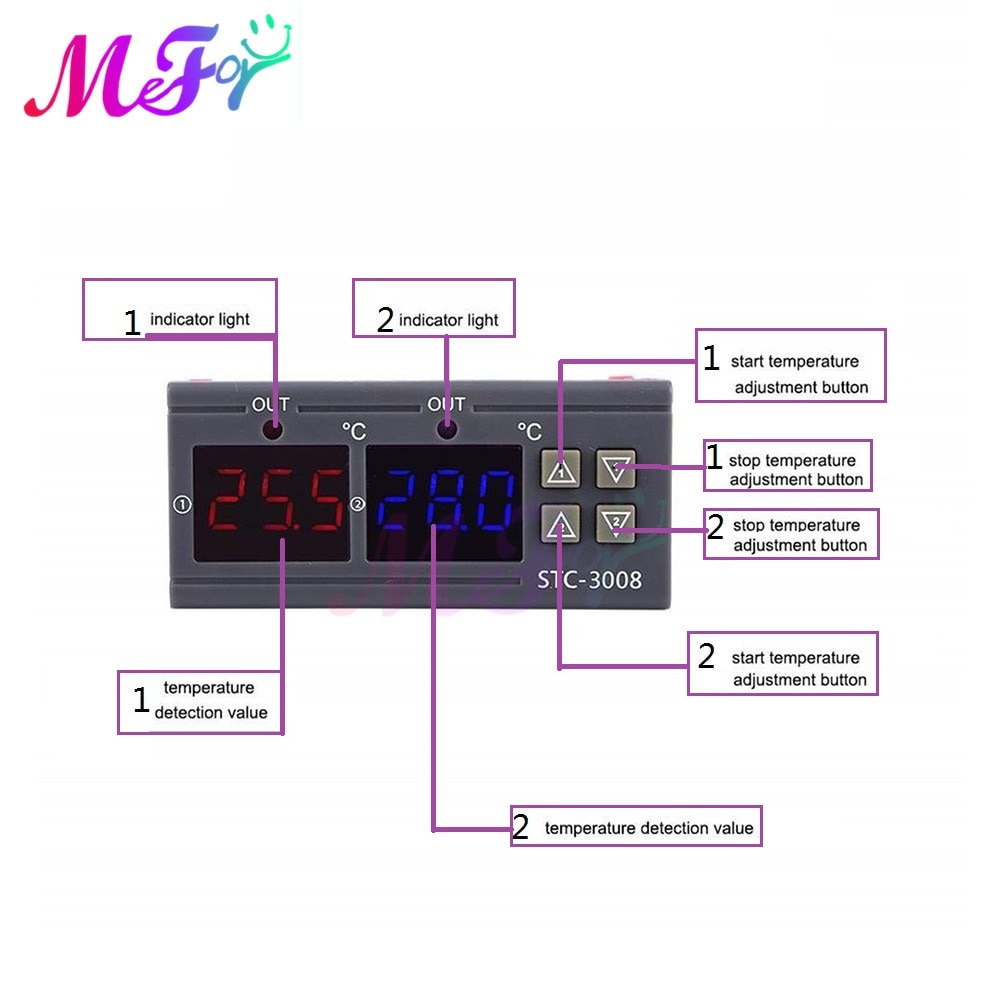 STC-1000 STC-3000 STC-3008 STC-3018 Digital LED controlador de temperatura termostato termoregulador incubadora 12V 24V 110V 220V
