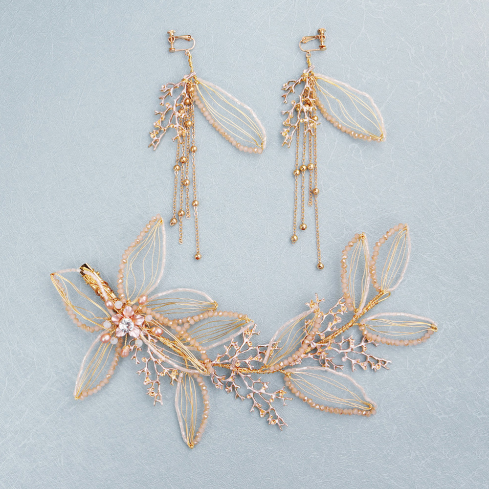 Bloem haarspeld bruidshaaraccessoire parel bloem haarspeld oorbel