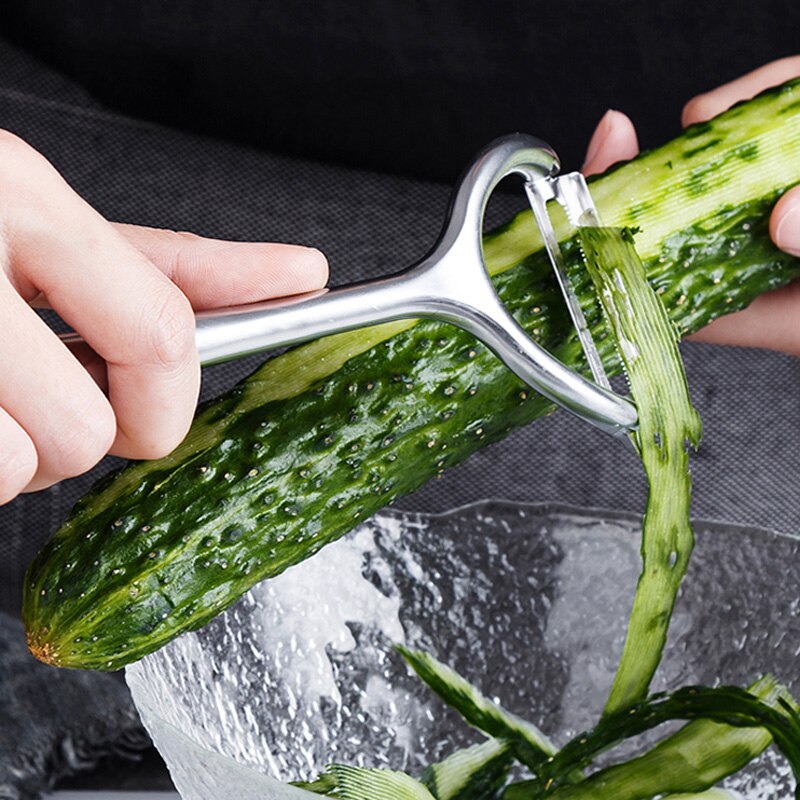 Fruit Dunschiller Rvs Dunschiller Metal Sharp Gekarteld Lemmet Apple Wortel Dunschiller Slicer Rasp Keuken Gereedschap