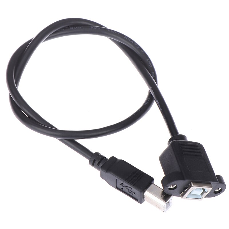 USB 2.0 Type B Male to Type B Female Printer Extension Cable With Panel Mount Screw Hole 30cm