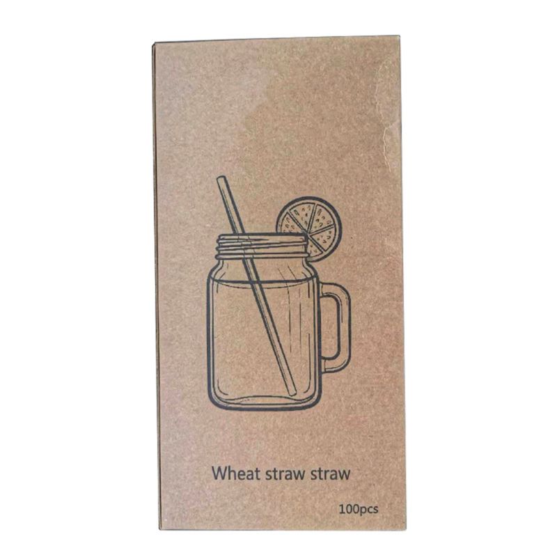 100PCS Natuurlijke Tarwe Stro 100% biologisch afbreekbare Rietjes Milieuvriendelijke Draagbare Rietje Bar Keuken Accessoires