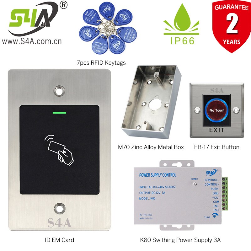 S4A 125Khz RFID Metal Waterproof Access Controller Embedded Keyless Access Control for Home Access Control System