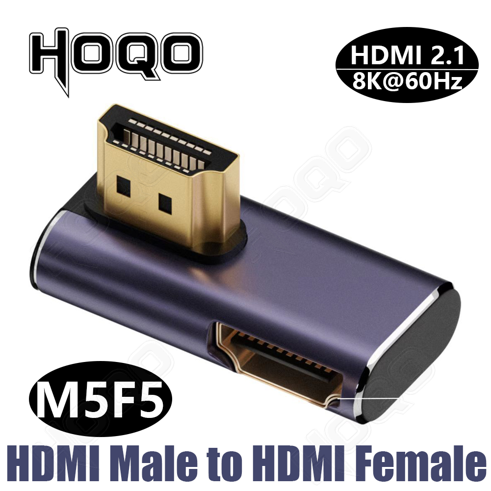 HDMI 90-Grad-Adapter, 8 K, 4 K, 270 Grad, HDMI-Adapter, Stecker auf Stecker/Buchse auf Buchse, nach unten rechts, linker Winkel, Keystone, klein, digital