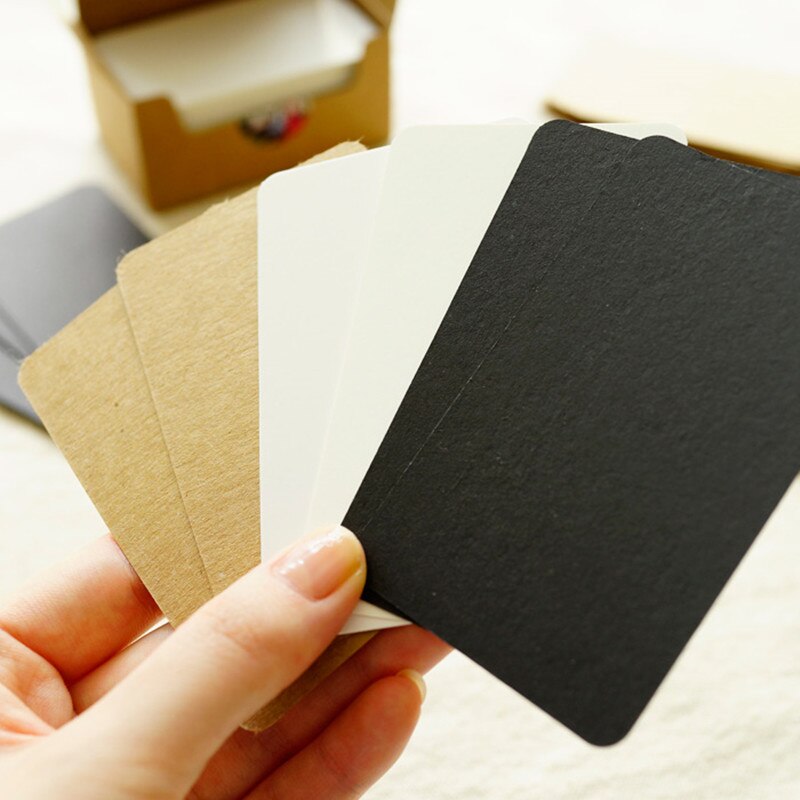 98pcs/lot 7colors blank card Small card Writable card 5.2x8.8cm Message card